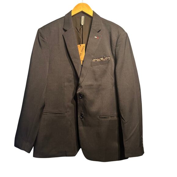 NWT PJ Paul Jones Size Large Blazer Sportcoat Black Pocket Square Office Work - Picture 1 of 15